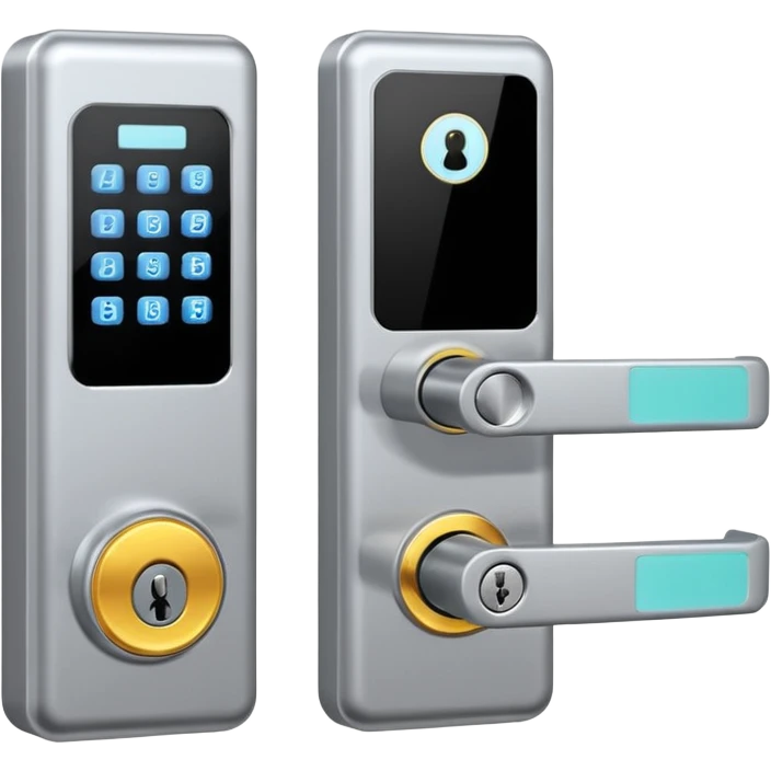 Electronic Door Lock System with card insert only screen no key hole emoji