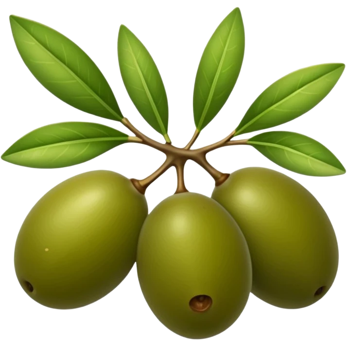 Una rama de olivo con aceitunas verdes emoji