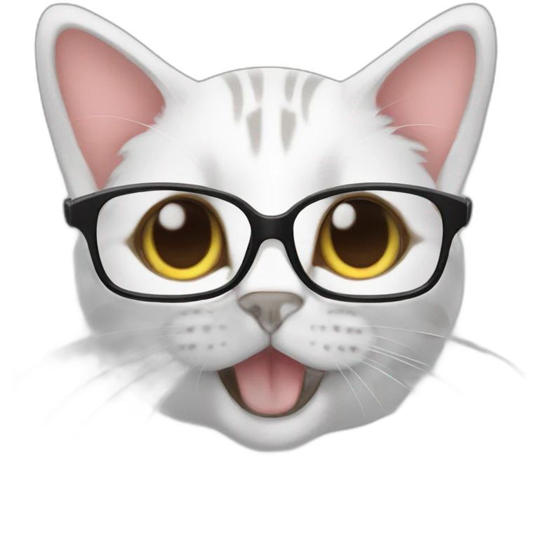 Taby cat with glasses emoji