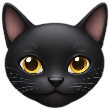 Black cat with one eye emoji