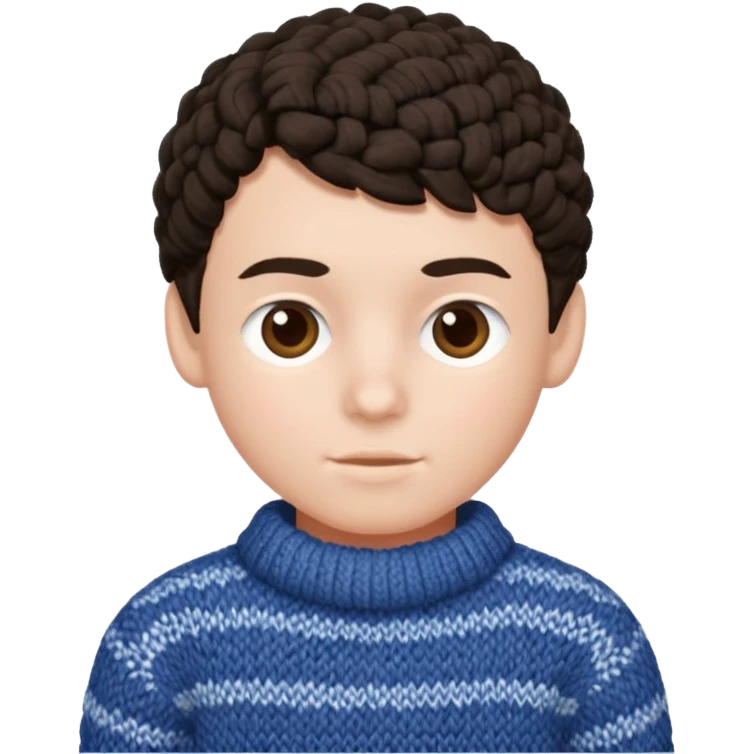 Knitted style face boy emoji