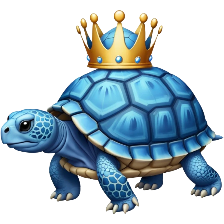 Blue tortoise with a crown emoji
