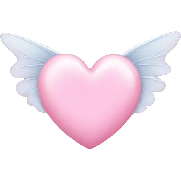 Baby pink heart with fairy wings  emoji