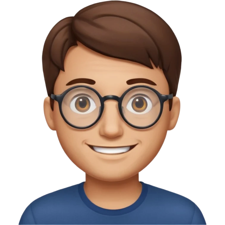 smiling man with round glasses emoji