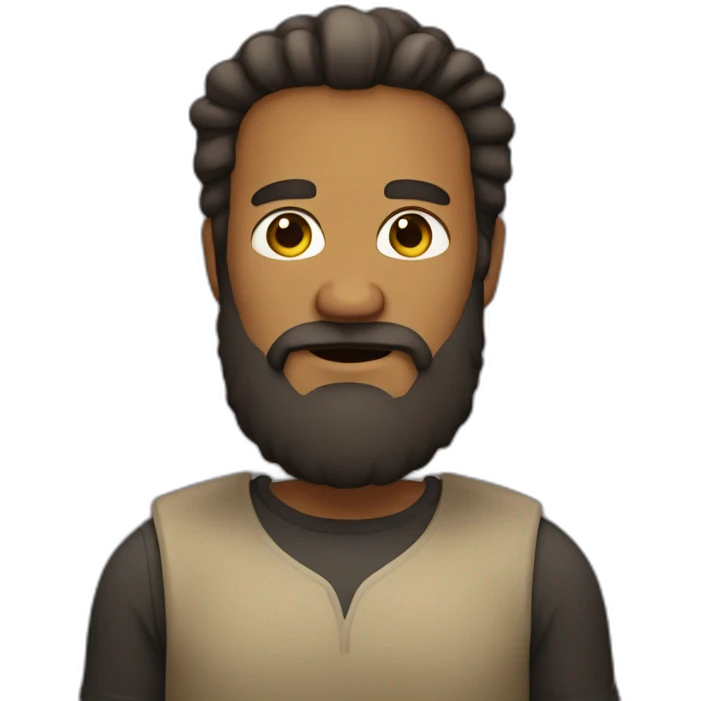 Bold man with big beard emoji