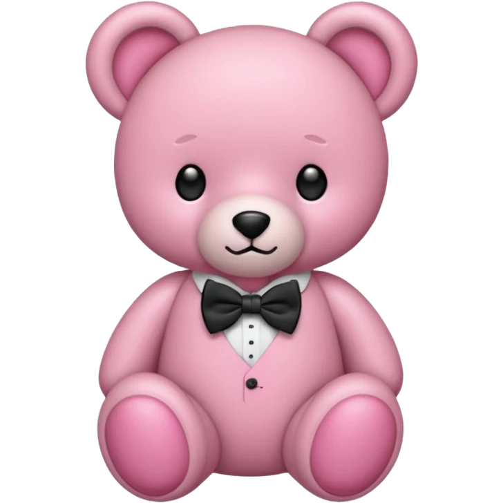 Osito rosa con moño en el cuello emoji