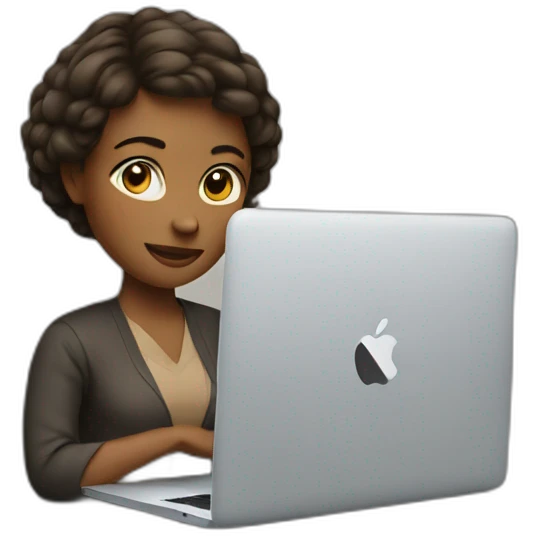 woman with macbook emoji
