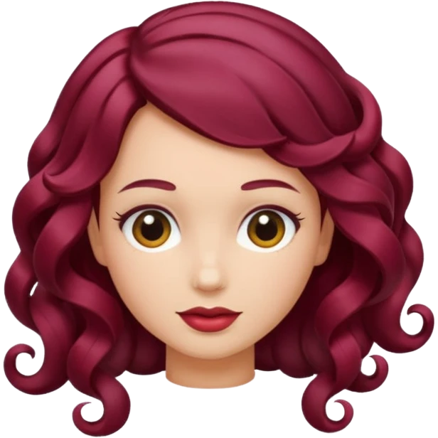 burgundy hair curl emoji