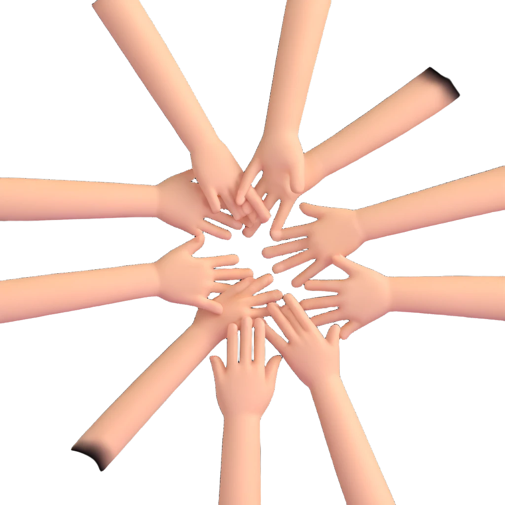 modern emoji showing hands joined in a circle, symbolizing unity and community emoji