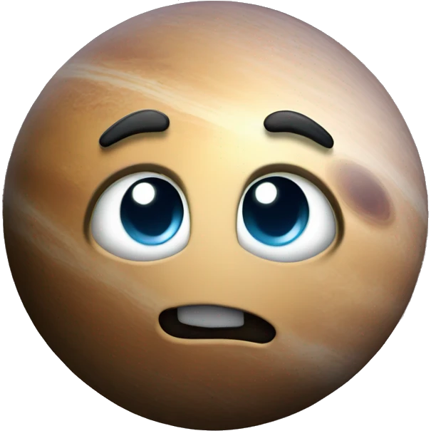 Mercury planet with face draw emoji