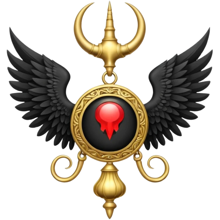 Holy Emblem with black wings and horn emoji
