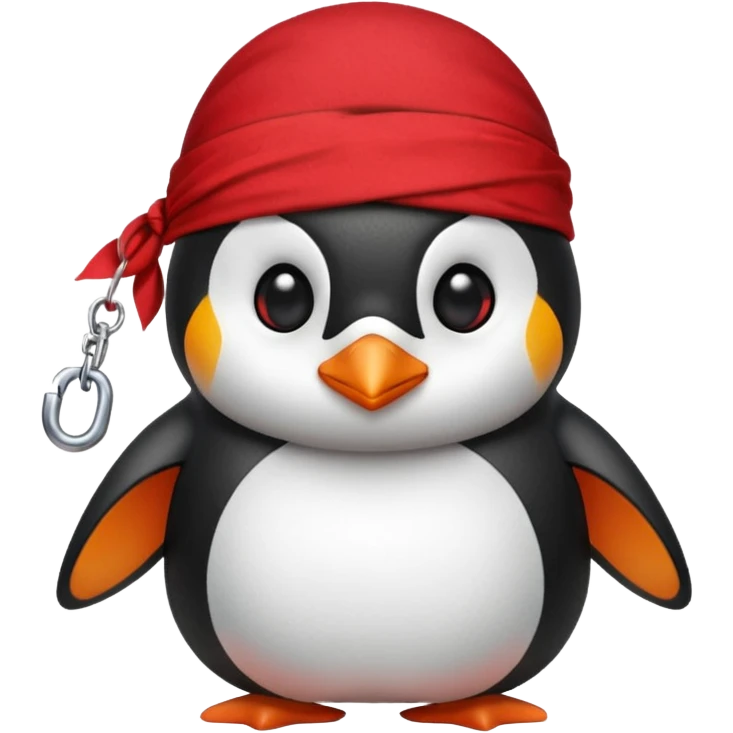 Penguin pirate emoji
