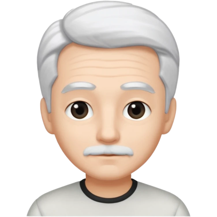 pure white hair, cute mature Boy, black eyebrows emoji