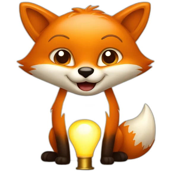 Fox with lamp emoji