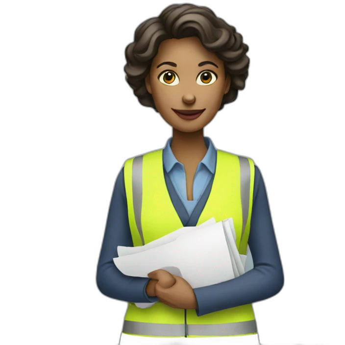woman profession architect holding blueprints emoji