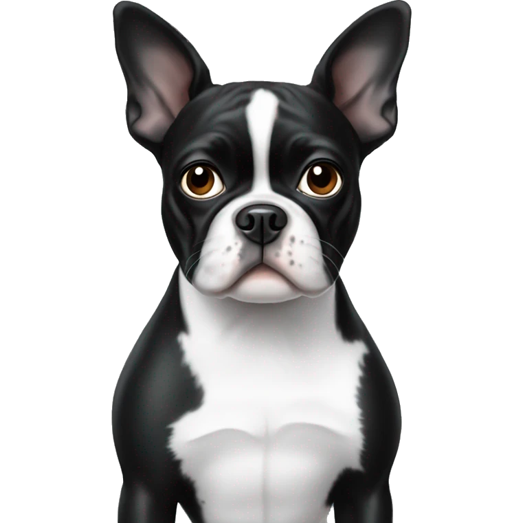 boston terrier black and white  emoji