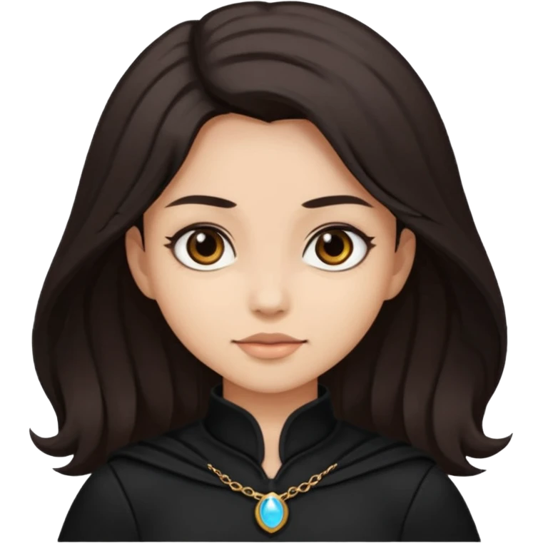 Shadow Moon from American Gods with dark brown hair, black outfit emoji
