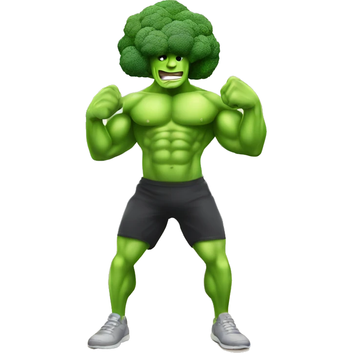 strong broccoli exercising in the gym emoji
