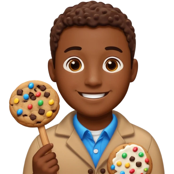 Frosted Cookie Man with sprinkles emoji