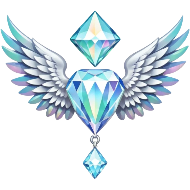 holy diamond emblem with white wings and diamond in the middle emoji