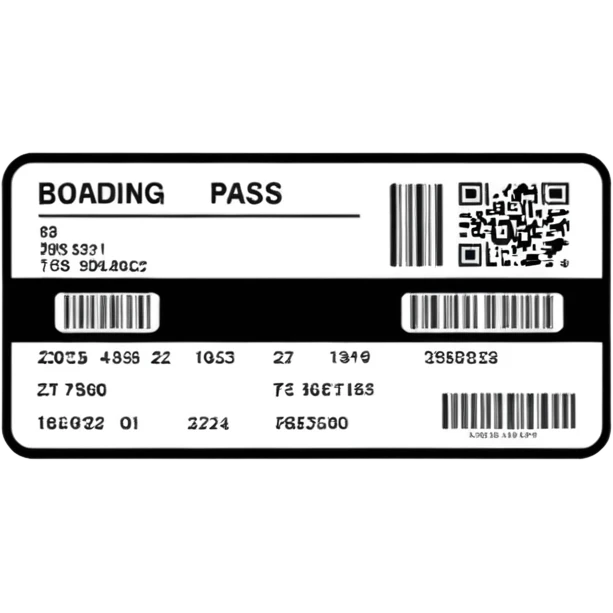 Boarding pass with barcode emoji