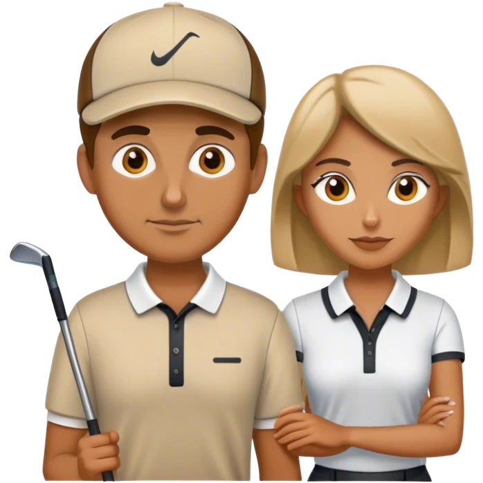 Golf people , female reader and male emoji