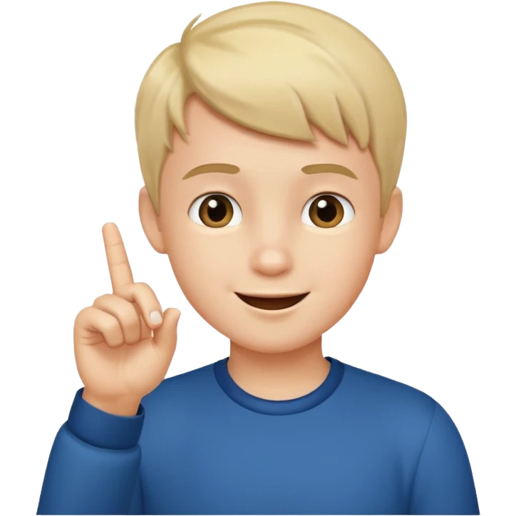 boy raising his finger talking emoji