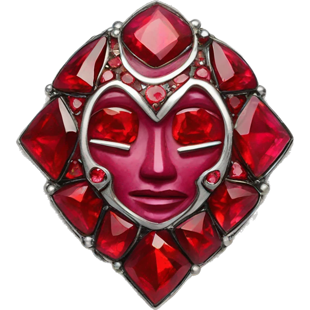 ruby inlaid brooch emoji
