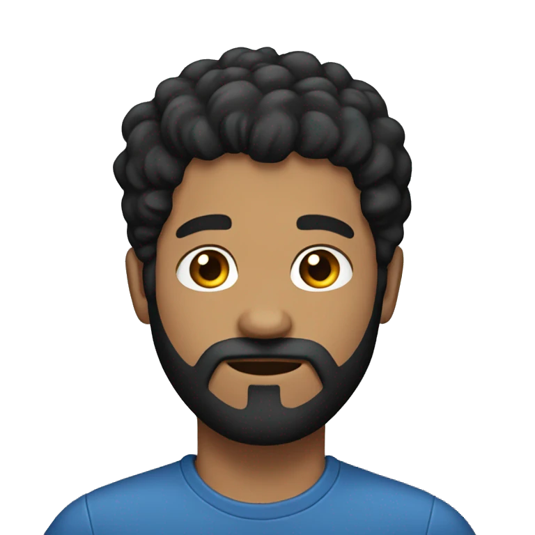 man with black hair and beard  emoji