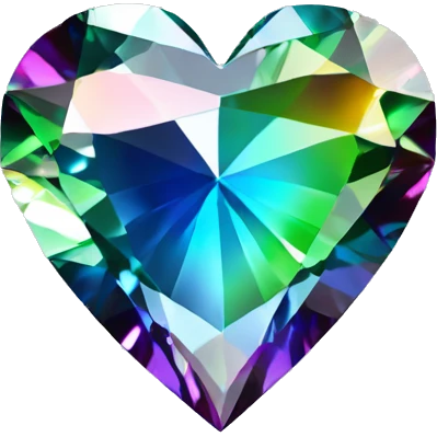 Heart shaped 56-carat rainbow diamond emoji