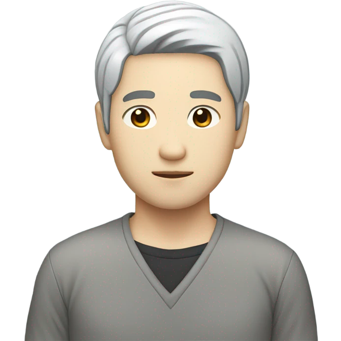 man from japan, white skin, black hair, casual shirt emoji