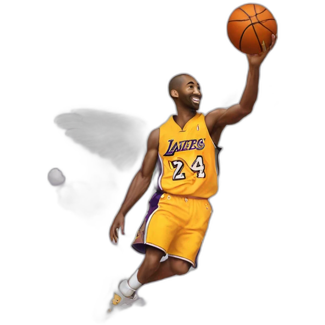 Kobe playing basketball in heaven with pop smoke emoji