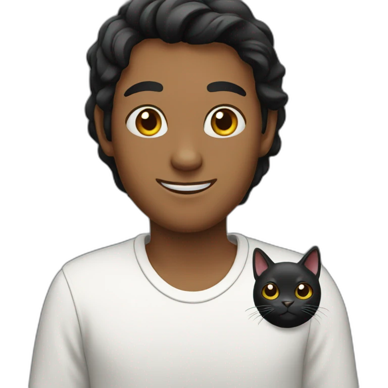 A black cat emoji