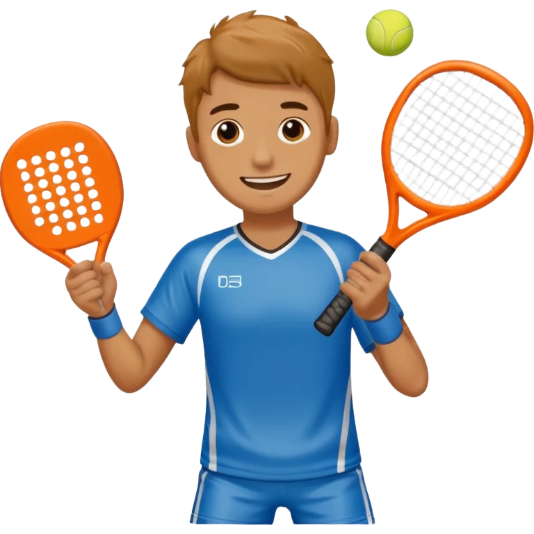 Persona bajo el sol jugando padel  emoji
