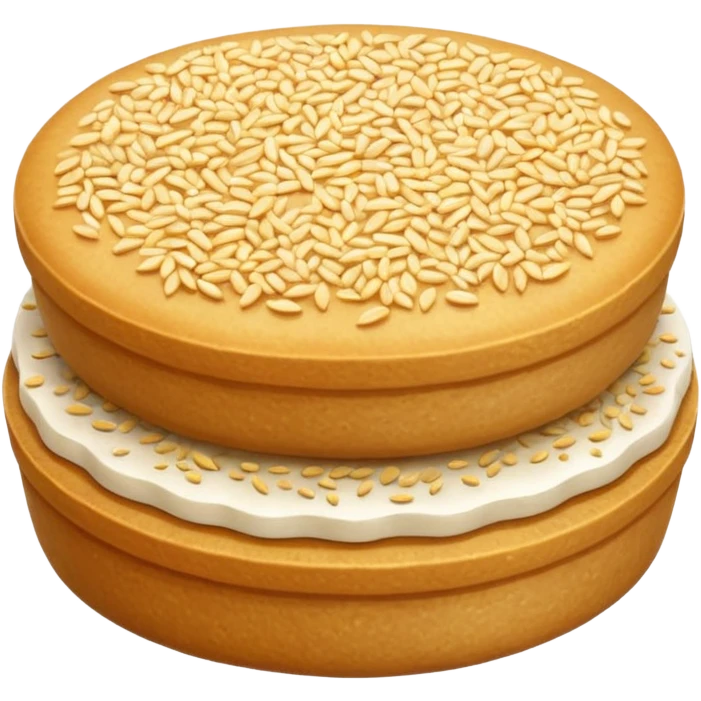 round rice cake with sesame emoji