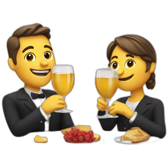french and belgian having a toast emoji