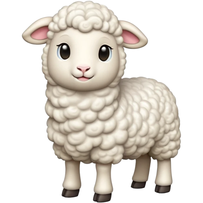 cinematic-[realistic lamb]-realistic-full-body-standing-emoji,-tail-flicking-lazily,-head-tilted-dramatically,-curly-[white]-fur,-simplified-yet-realistic-focused-features,-highly-detailed,-glowing-with-an-almost-sarcastic-glow emoji