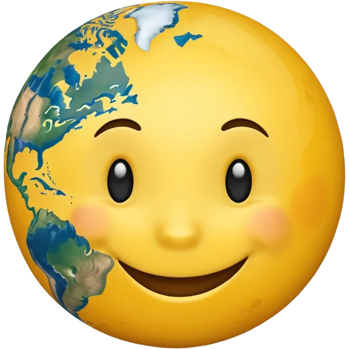 planet earth smiley face emoji