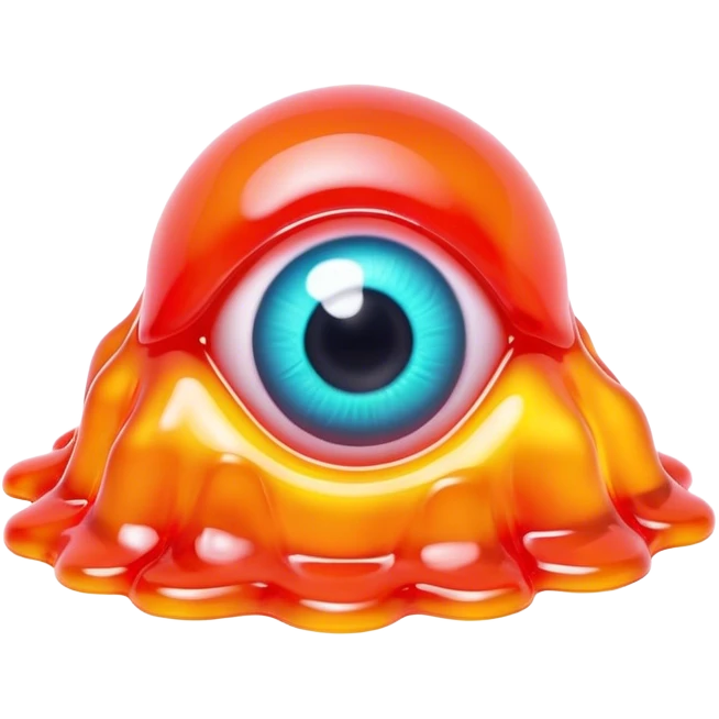 gummy neon melting eyeball emoji