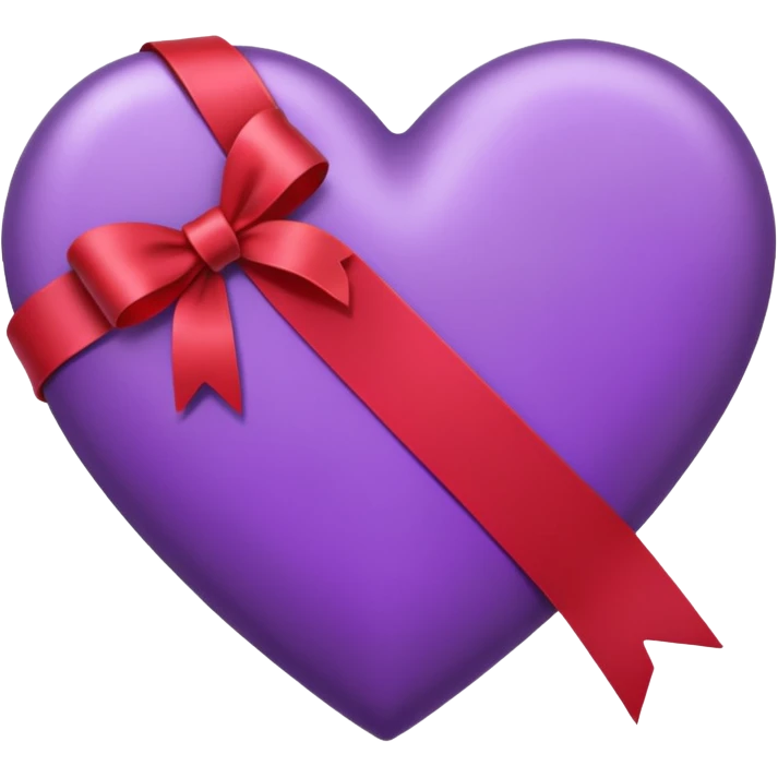 IOS's love letter emoji but with a purple heart instead of a red heart, closed emoji