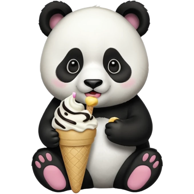 Panda eating ice cream emoji