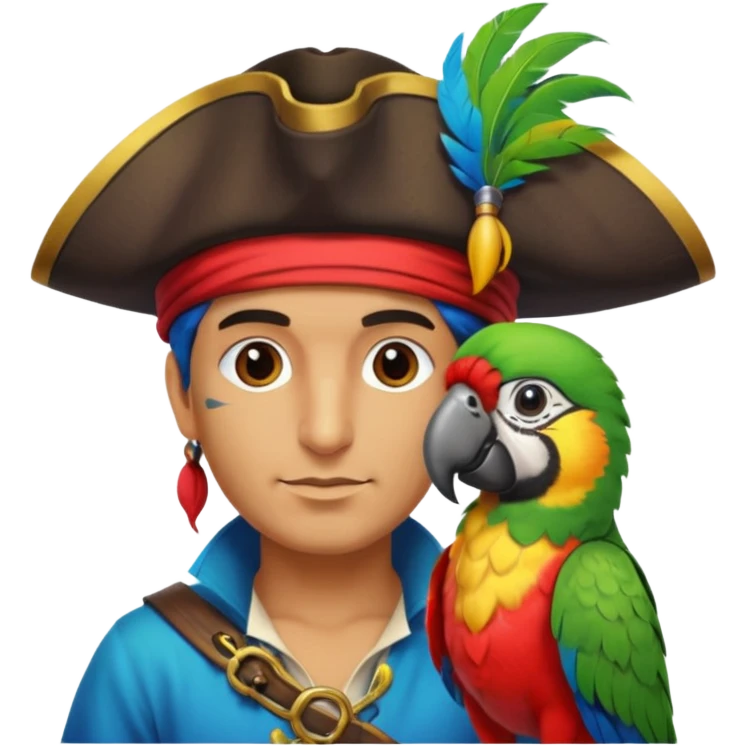 pirate and parrot emoji