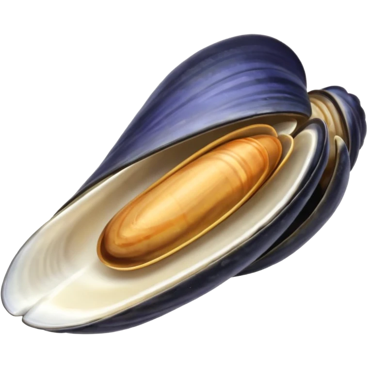 emoji line drawing of one open mussels emoji