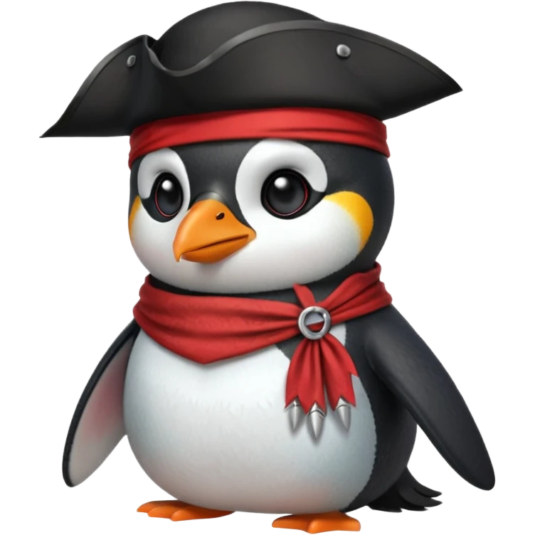 Penguin pirate emoji