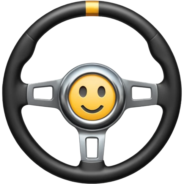 steering wheel with a check mark emoji