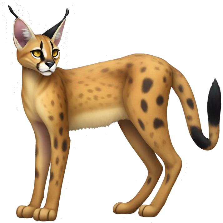 Epic Edgy Colorful ethereal eldritch Vernid-Caracal-Serval-Fionbri full body emoji
