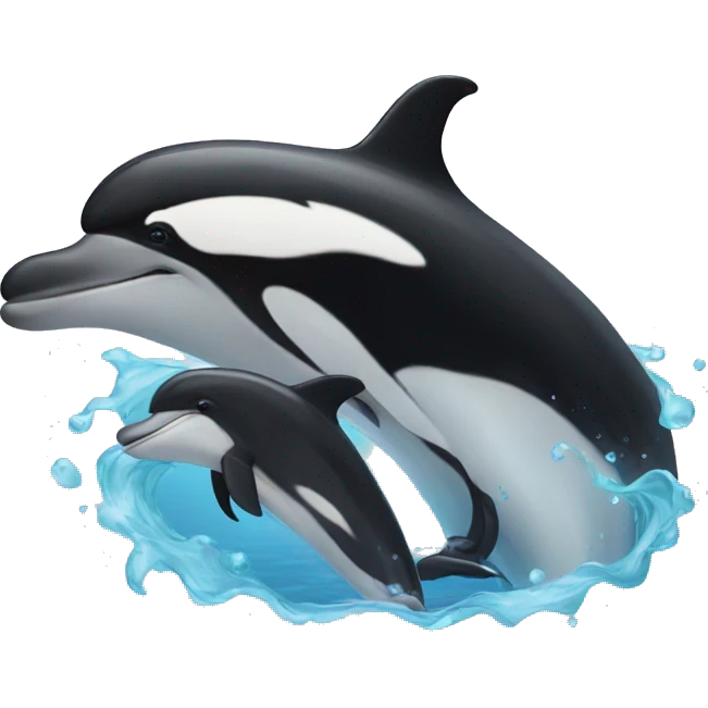 Dolphin with orca emoji