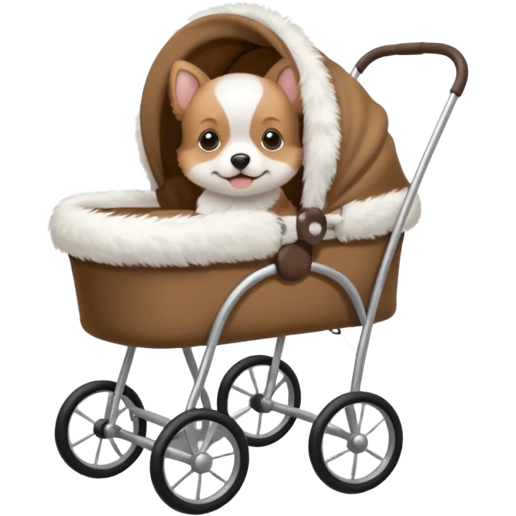Stroller in puppy emoji