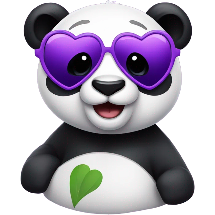 Panda wearing purple heart sunglasses emoji