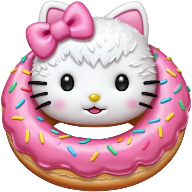 hello kitty eating a donut emoji
